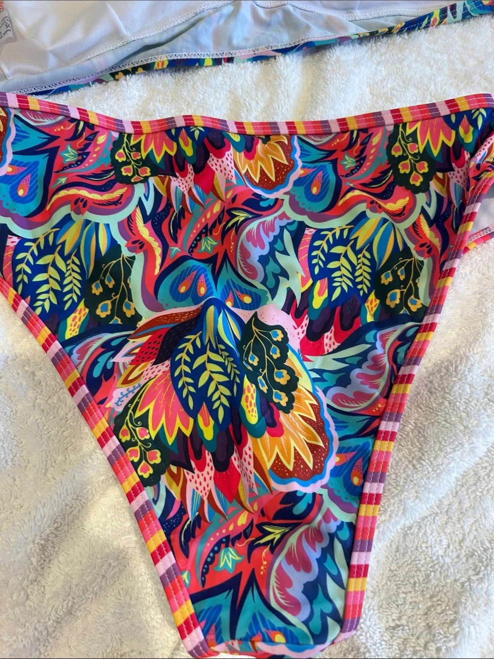 Cupshe Pink Multicolor Paisley Triangle Bikini